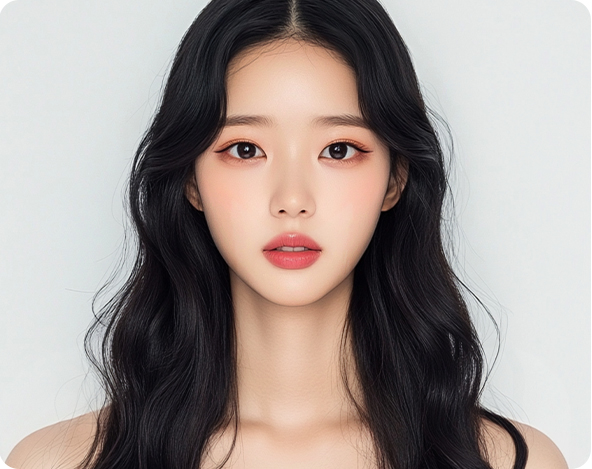 선명한 얼굴의 모델사진